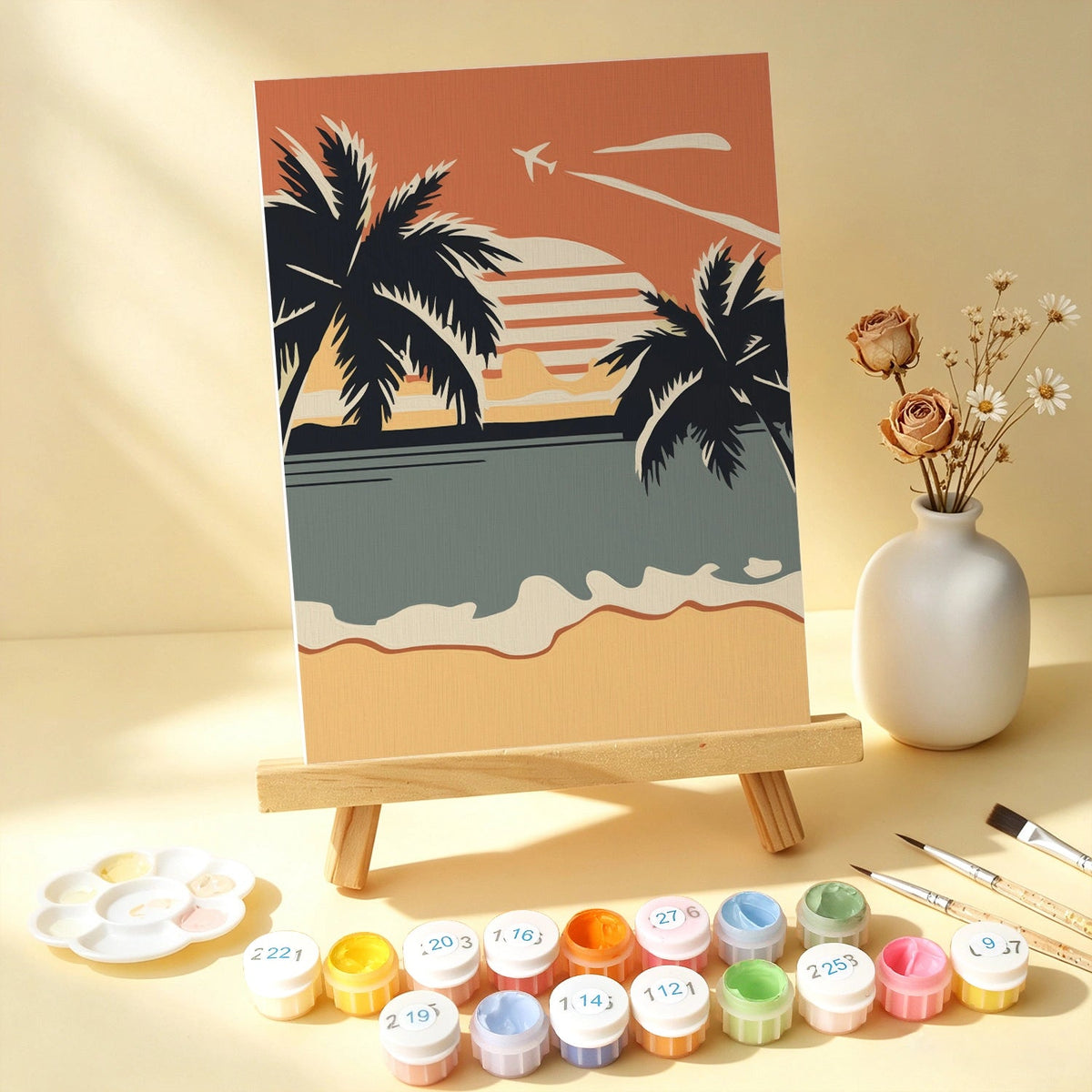 Retro Beach Days - Mini Paint by Numbers (6 Pieces) paint by numbers kit