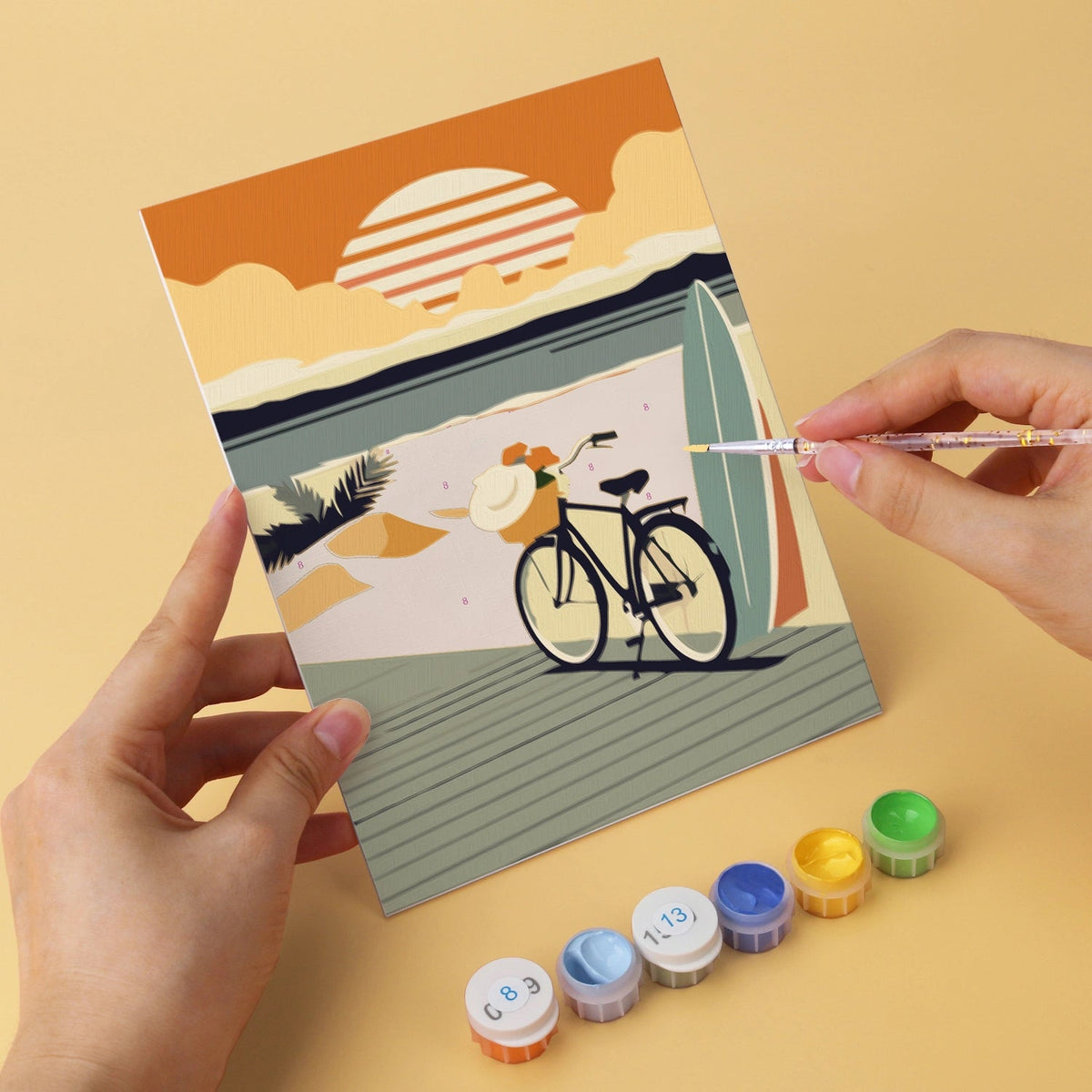 Retro Beach Days - Mini Paint by Numbers (6 Pieces) paint by numbers kit