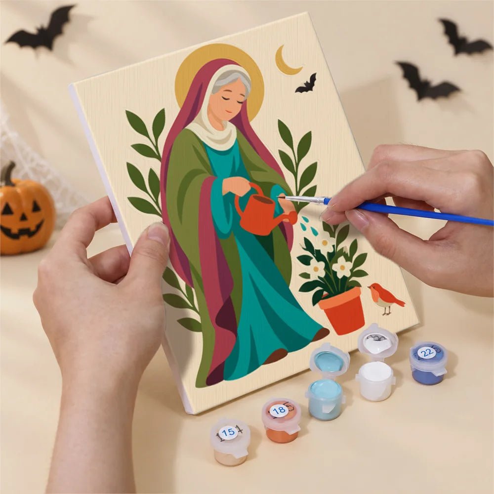 Saintly Harvest - Mini Paint by Numbers (6 Pieces) paint by numbers kit