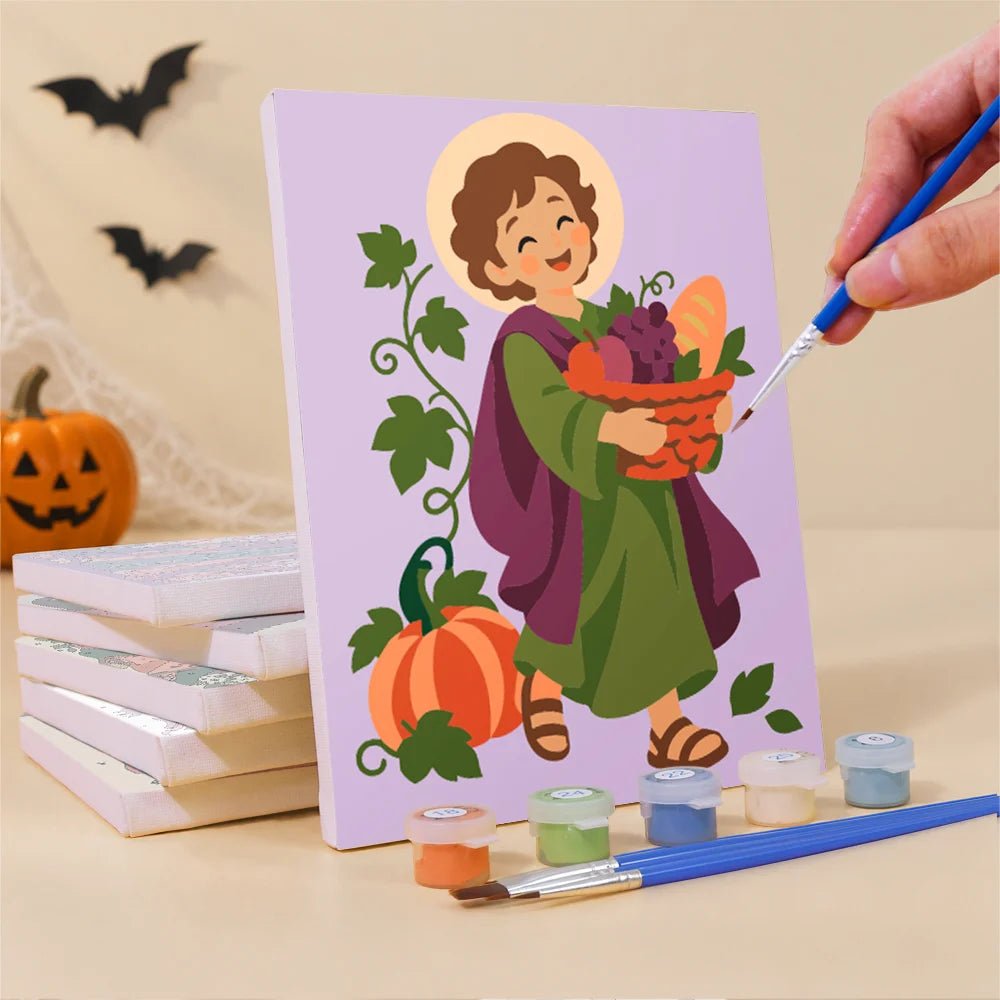 Saintly Harvest - Mini Paint by Numbers (6 Pieces) paint by numbers kit