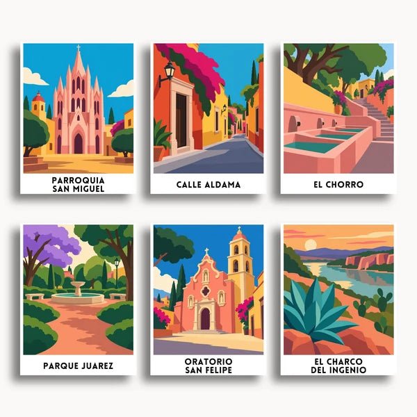San Miguel de Allende Travel Posters - 6 Mini Kits paint by numbers kit