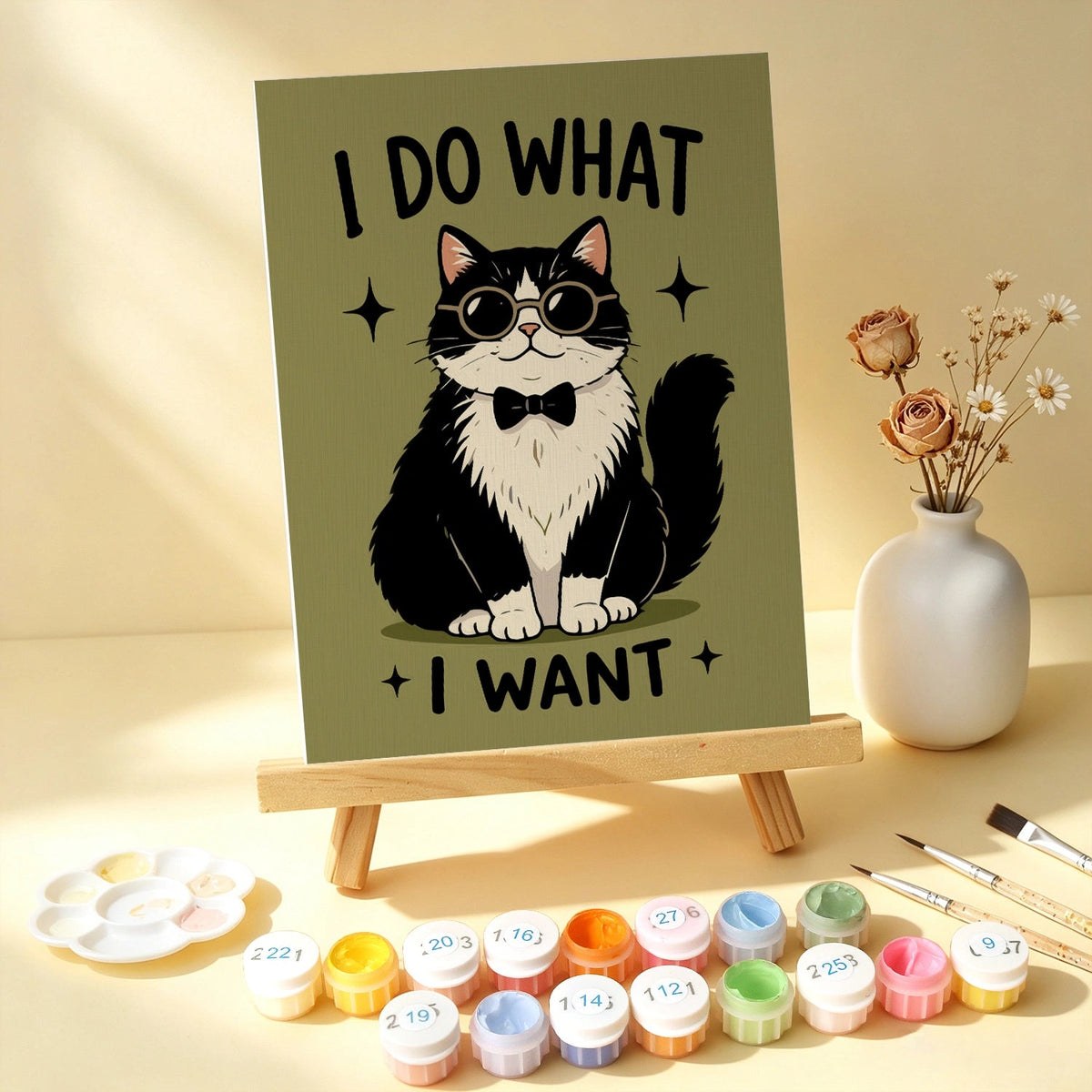 Sassy Cats - Mini Paint by Numbers (6 Pieces) paint by numbers kit