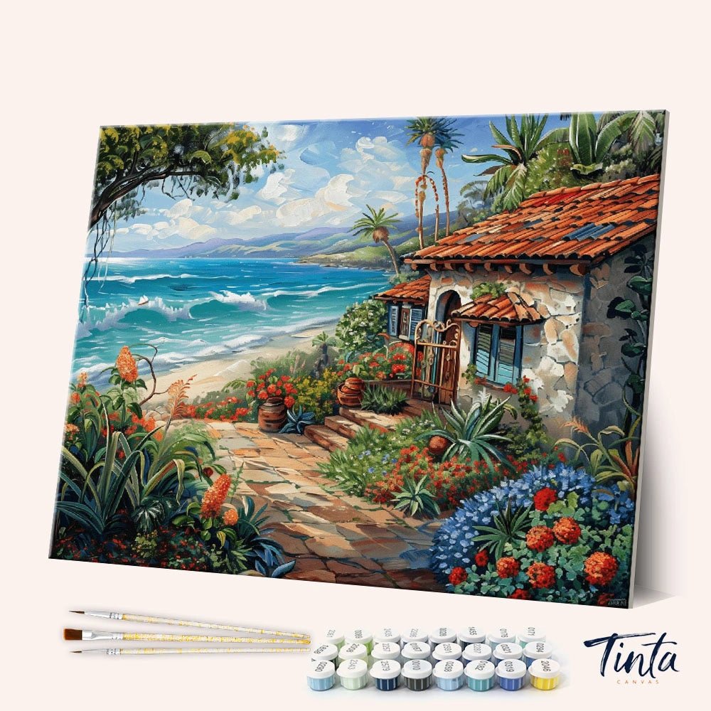 Seaside Garden Retreat paint by numbers kit