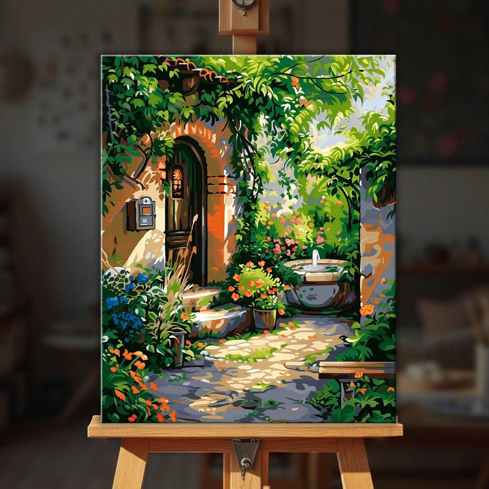 Secret Garden Courtyard paint by numbers kit