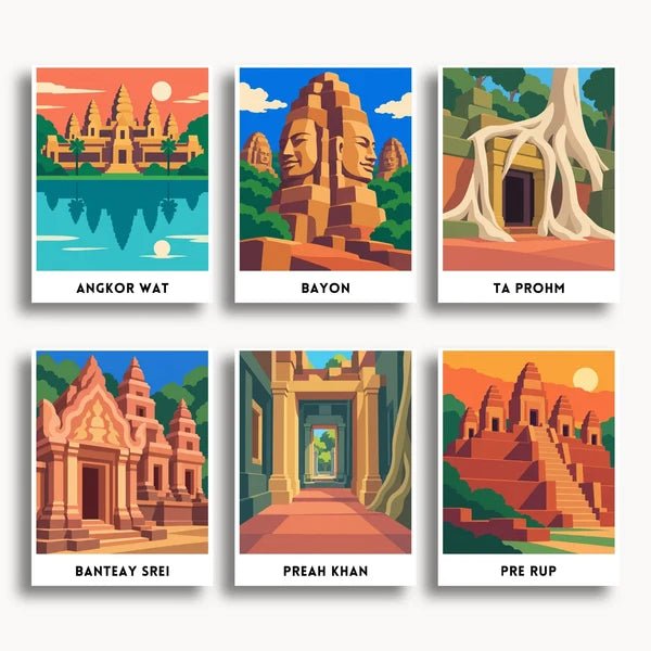 Siem Reap Travel Posters - 6 Mini Kits paint by numbers kit