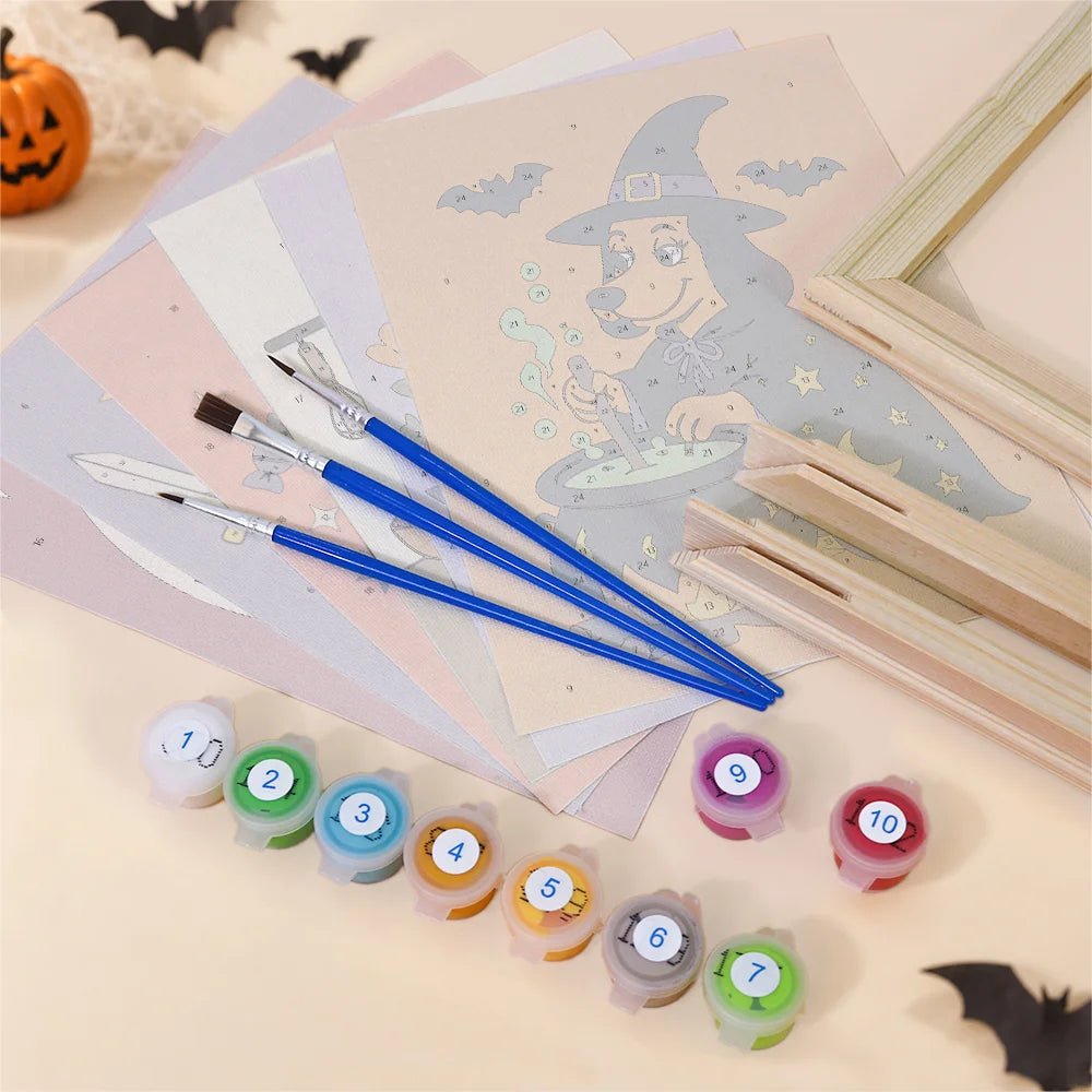 Spooky Character Club - Mini Paint by Numbers (6 Pieces) paint by numbers kit