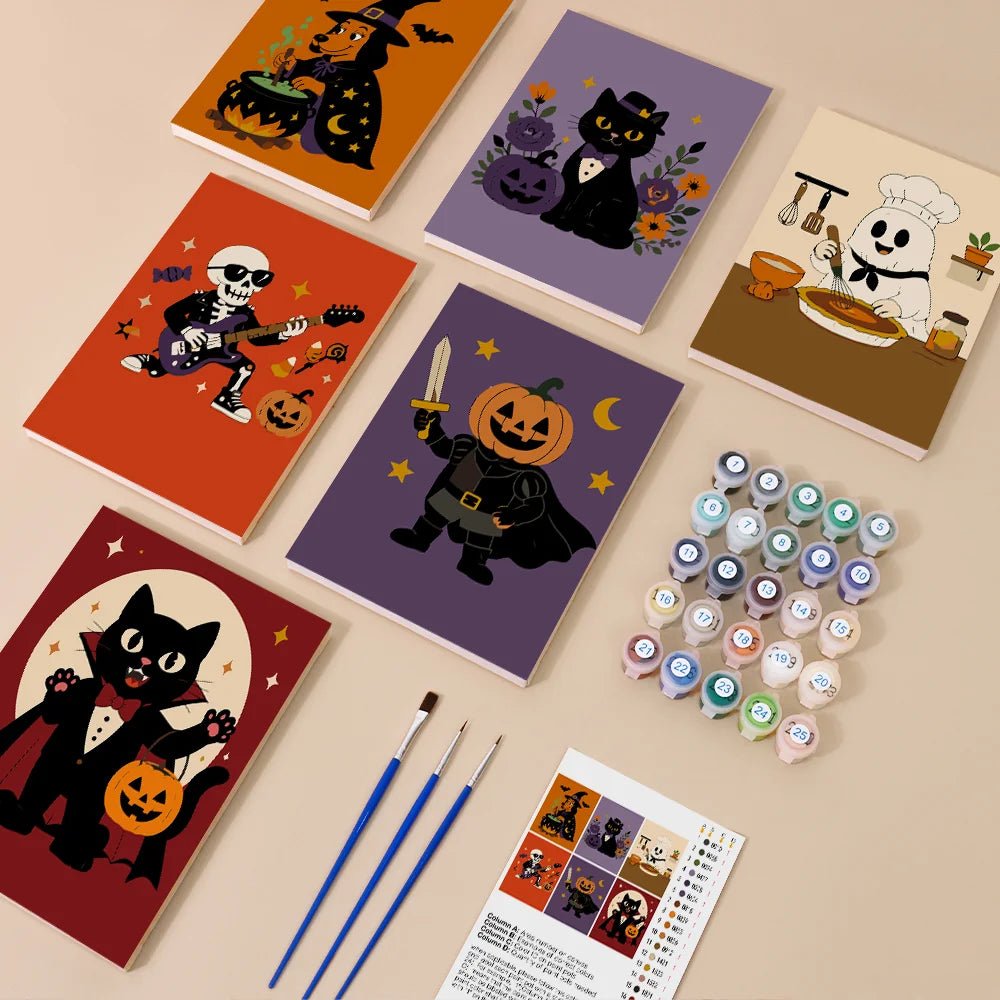 Spooky Character Club - Mini Paint by Numbers (6 Pieces) paint by numbers kit