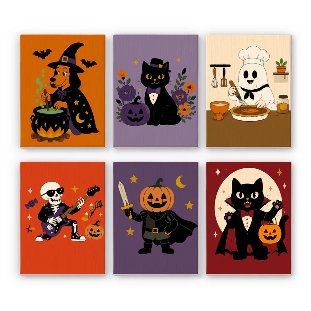 Spooky Character Club - Mini Paint by Numbers (6 Pieces) paint by numbers kit