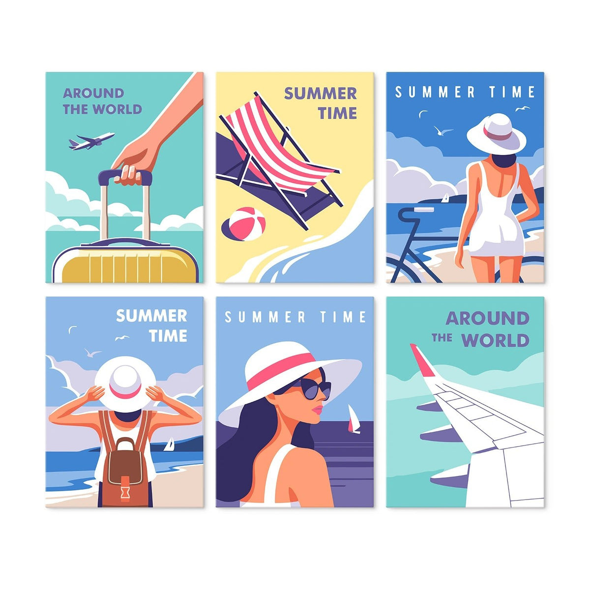 Summer Escape - Mini Paint by Numbers (6 Pieces) paint by numbers kit