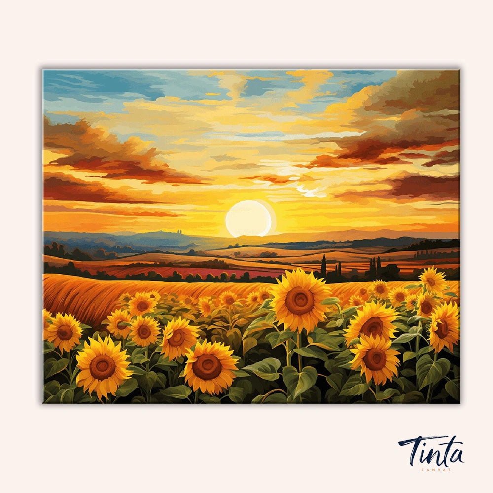 sunflower field paint by numbers kit