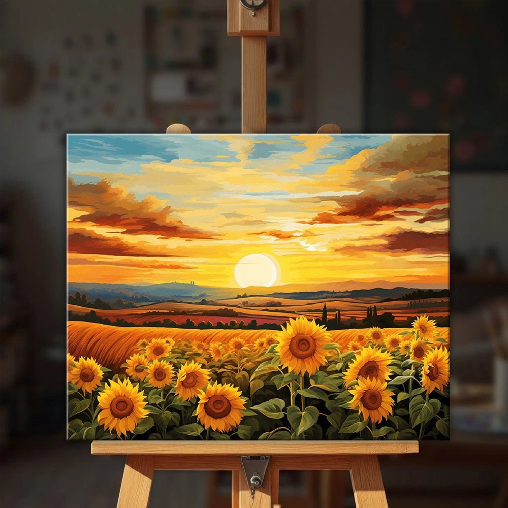 sunflower field paint by numbers kit