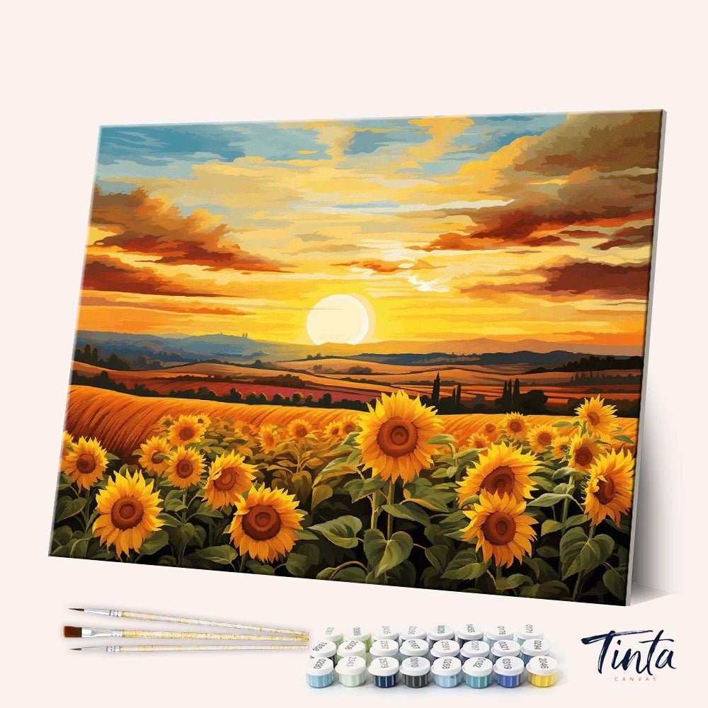 sunflower field paint by numbers kit