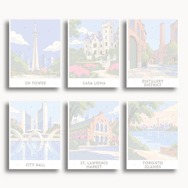 Toronto Travel Posters - 6 Mini Kits paint by numbers kit