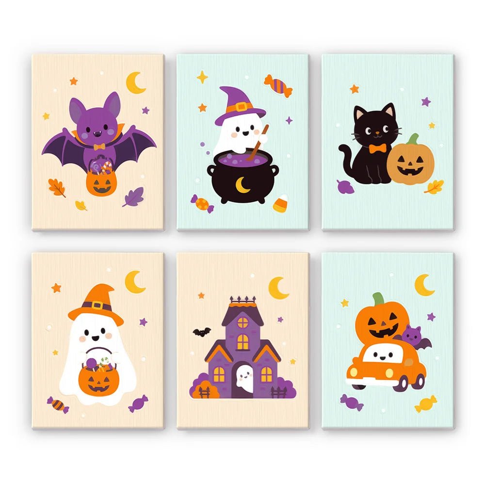Trick or Treat Pals - Mini Paint by Numbers (6 Pieces) paint by numbers kit