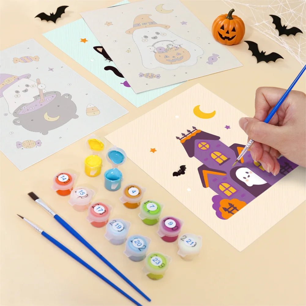 Trick or Treat Pals - Mini Paint by Numbers (6 Pieces) paint by numbers kit