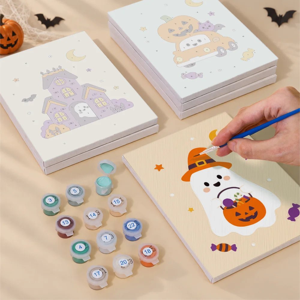 Trick or Treat Pals - Mini Paint by Numbers (6 Pieces) paint by numbers kit