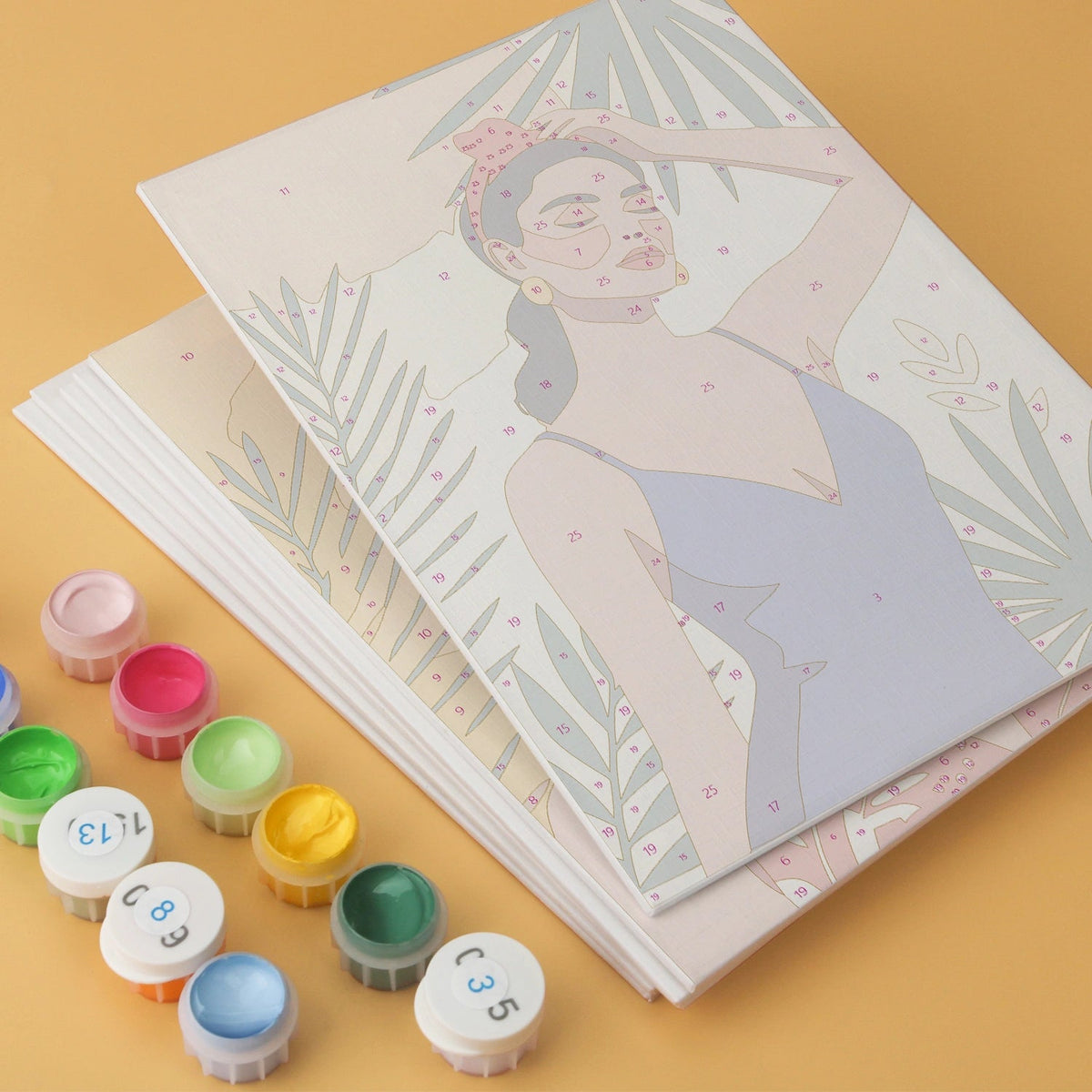 Tropical Muse - Mini Paint by Numbers (6 Pieces) paint by numbers kit