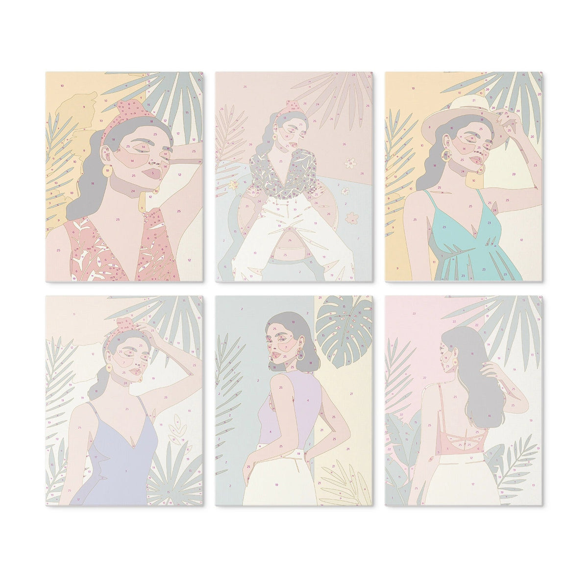 Tropical Muse - Mini Paint by Numbers (6 Pieces) paint by numbers kit