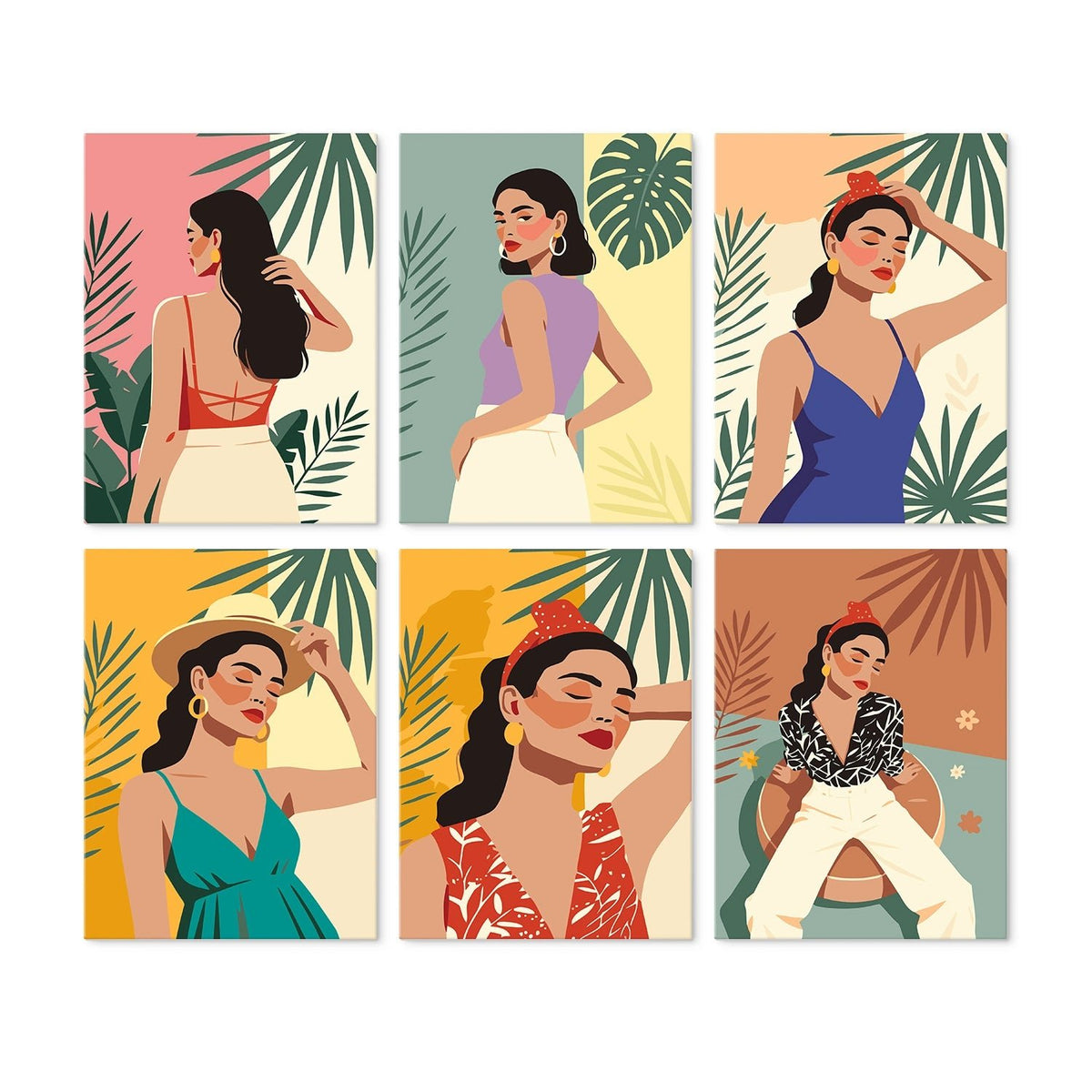 Tropical Muse - Mini Paint by Numbers (6 Pieces) paint by numbers kit