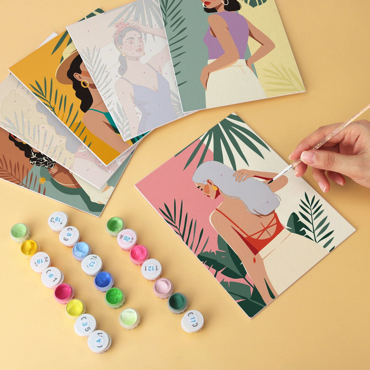 Tropical Muse - Mini Paint by Numbers (6 Pieces) paint by numbers kit
