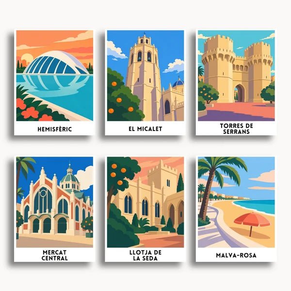 Valencia Travel Posters - 6 Mini Kits paint by numbers kit