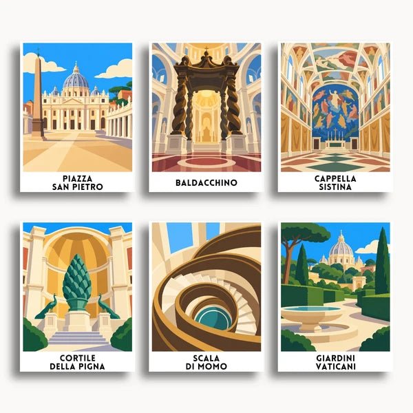 Vatican City Travel Posters - 6 Mini Kits paint by numbers kit