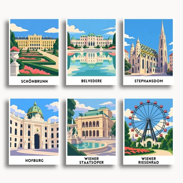 Vienna Travel Posters - 6 Mini Kits paint by numbers kit