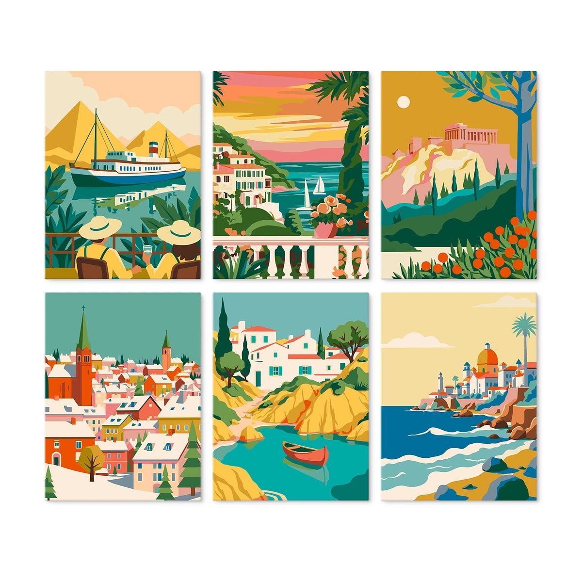 Wanderlust Views - Mini Paint by Numbers (6 Pieces) paint by numbers kit