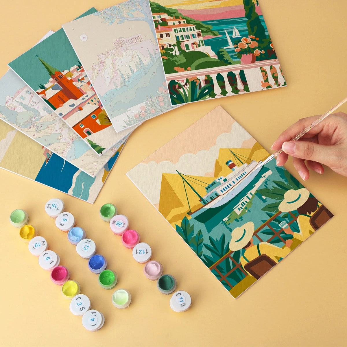 Wanderlust Views - Mini Paint by Numbers (6 Pieces) paint by numbers kit