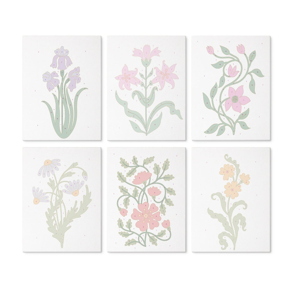 Wildflower Stems - Mini Paint by Numbers (6 Pieces) paint by numbers kit
