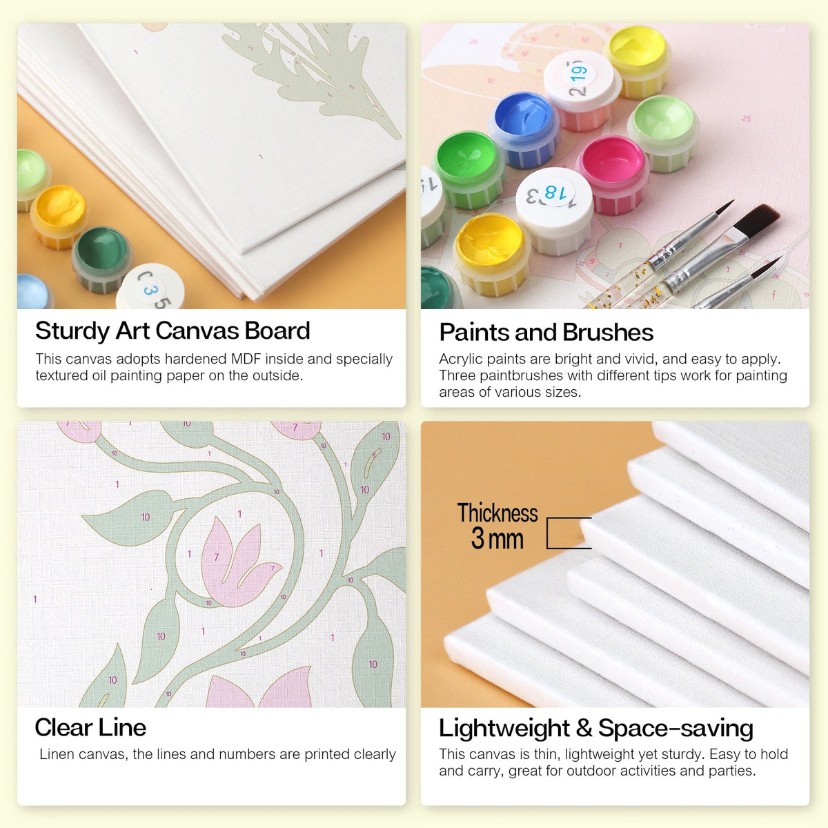 Wildflower Stems - Mini Paint by Numbers (6 Pieces) paint by numbers kit
