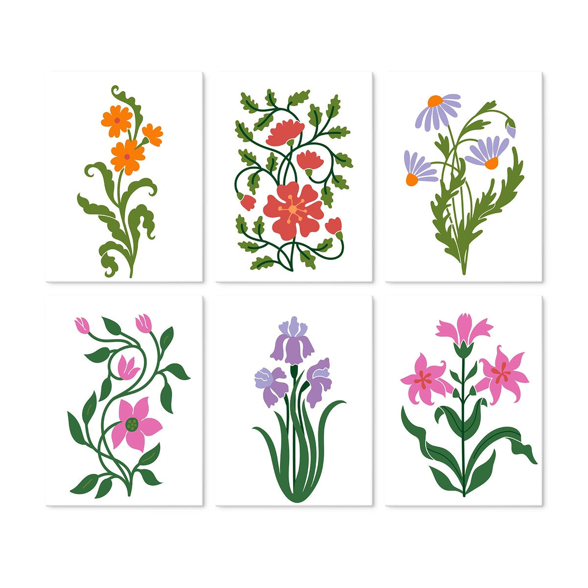 Wildflower Stems - Mini Paint by Numbers (6 Pieces) paint by numbers kit