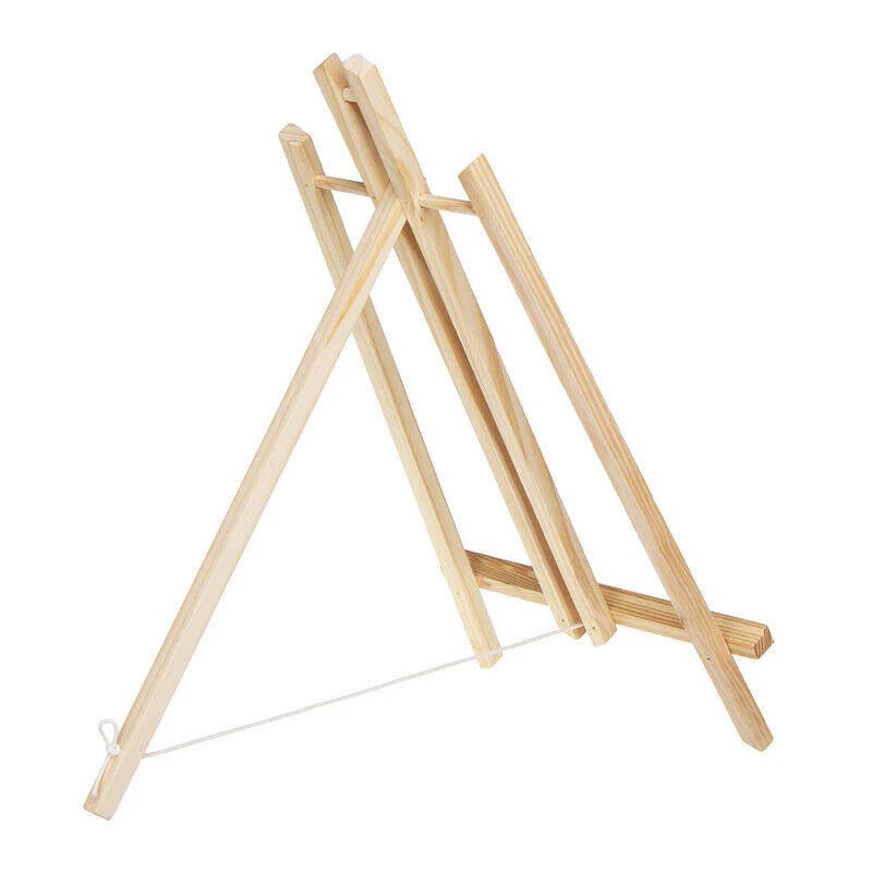 Wooden easel on a white background