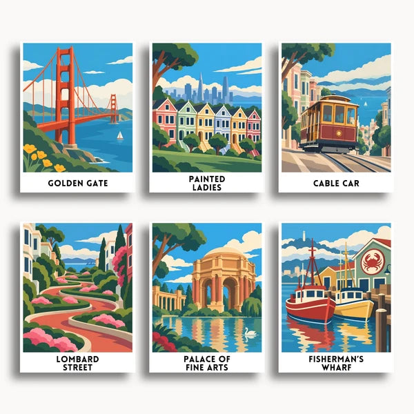 San Francisco Travel Posters - 6 Mini Kits