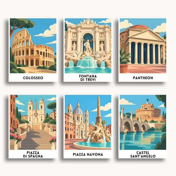 Rome Travel Posters - 6 Mini Kits