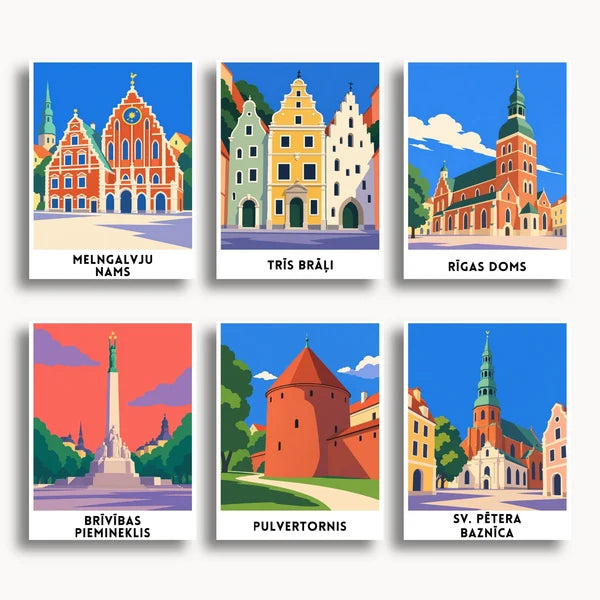 Riga Travel Posters - 6 Mini Kits