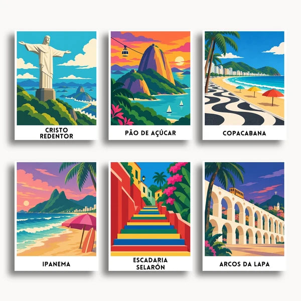 Rio de Janeiro Travel Posters - 6 Mini Kits
