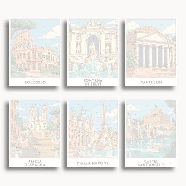 Rome Travel Posters - 6 Mini Kits